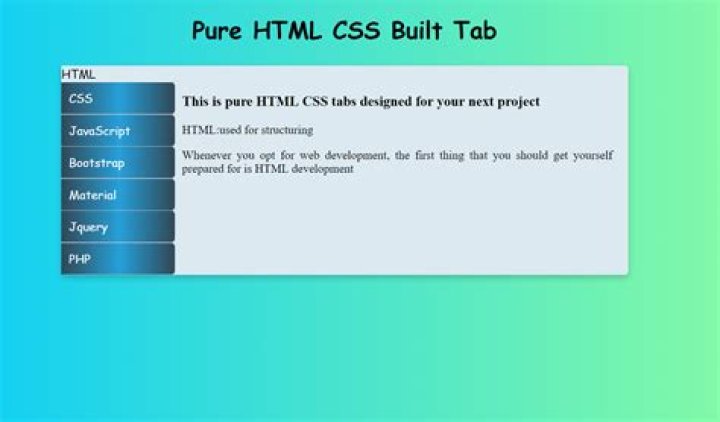 How to make a tabs menu using CSS?
