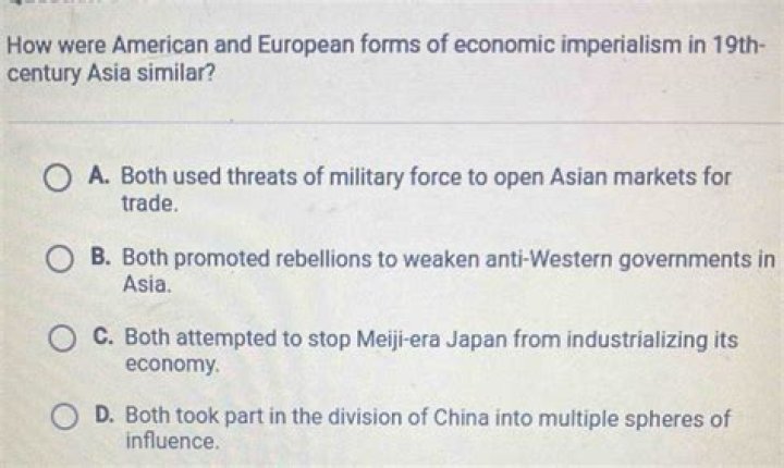 How were American and European forms of economic imperialism in 19th century Asia?
