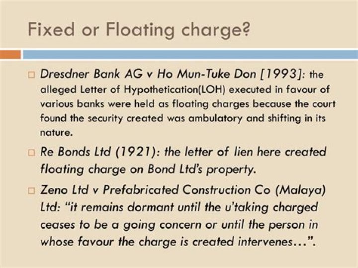 Is a mortgage a fixed or floating charge?