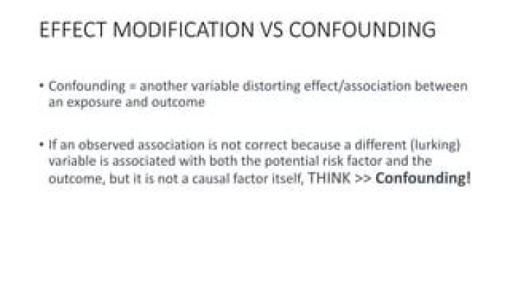 Is effect modification the same as confounding?
