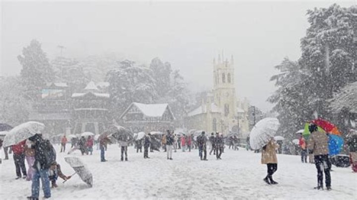 Is snow falling in Shimla today?