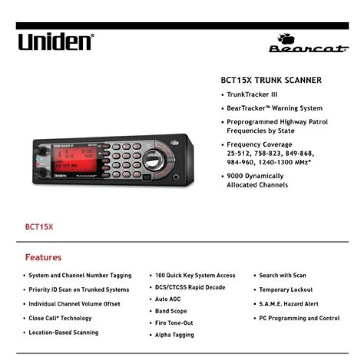 Is the Uniden BearCat BCT15X digital?