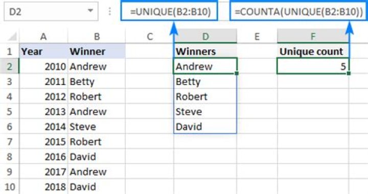 Is there a count unique function in Excel?