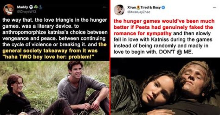 Is there a love triangle in The Hunger Games?