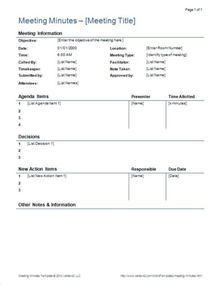 Is there a minutes template in Word?