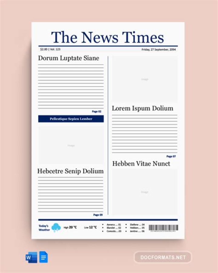 Is there a newspaper template in Google Docs?