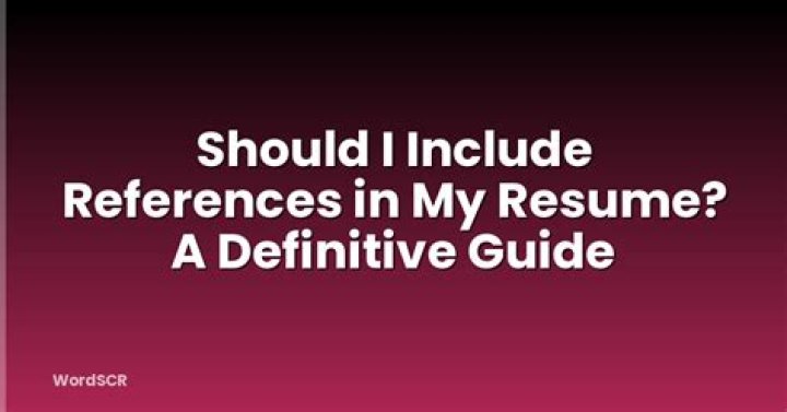Should I include references in my resume?