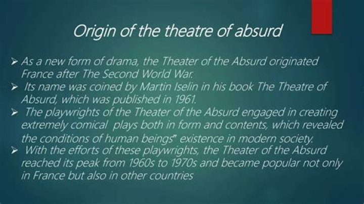 What are 3 characteristics of Theatre of the absurd?