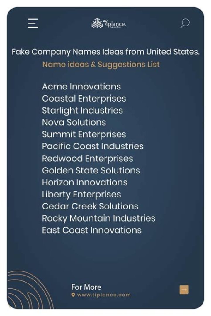 What are good fake company names?