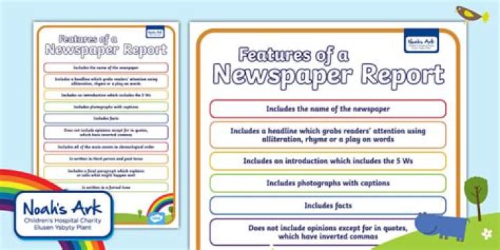 What are key features of a news report?