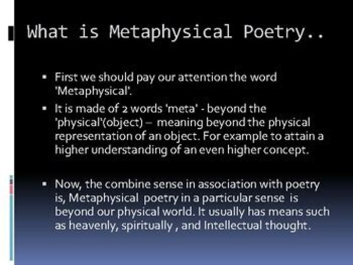 What are main features of metaphysical poetry?