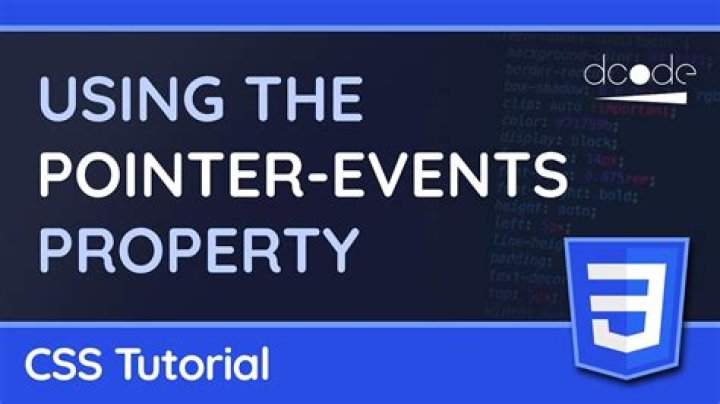What are pointer events CSS?
