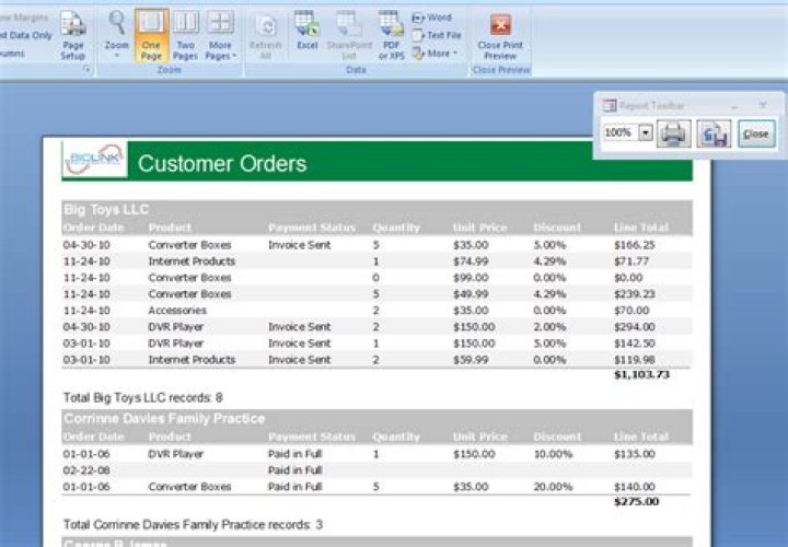 What are reports used for in Access?