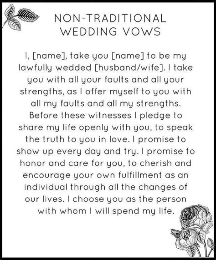 What are some non traditional wedding vows?