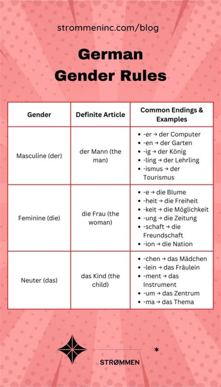 What are the 3 genders in German?