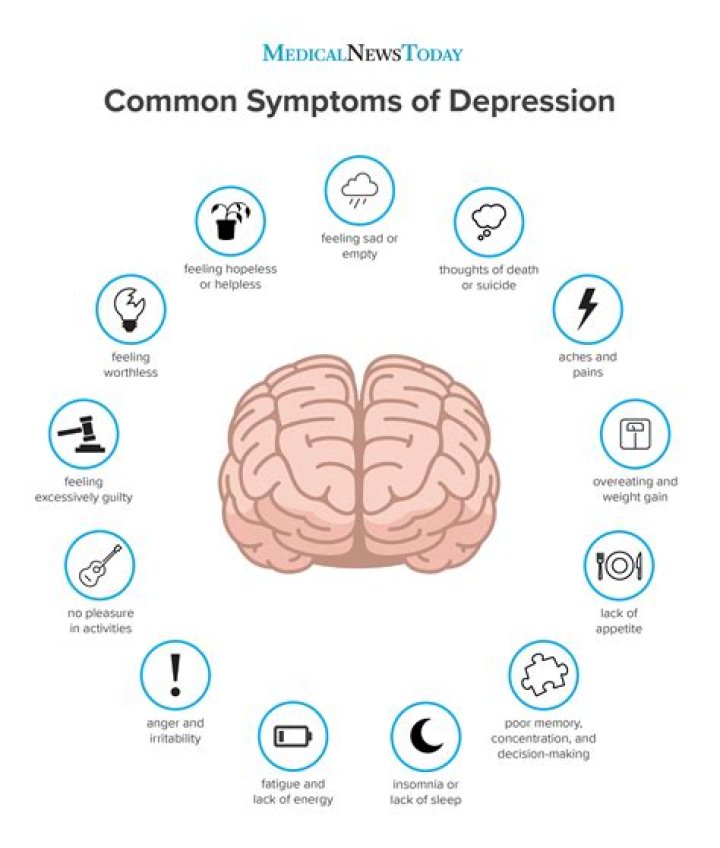 What are the 3 main symptoms of unipolar depression?