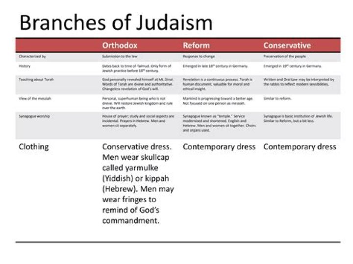 What are the 5 branches of Judaism?