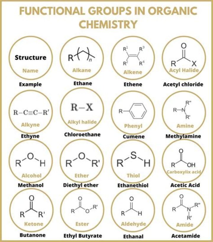What are the 5 functional groups in organic chemistry?