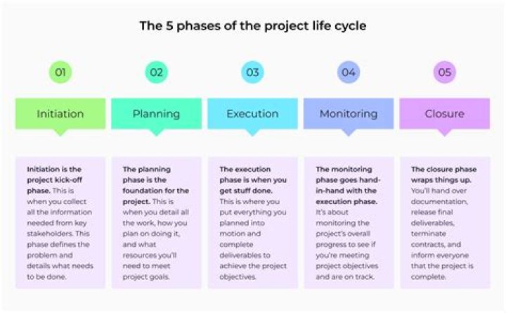 What are the 5 stages of the project life cycle?