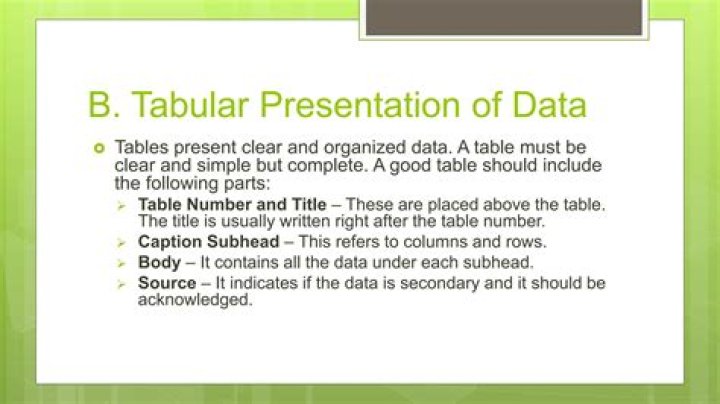 What are the advantage of tabular presentation of data?