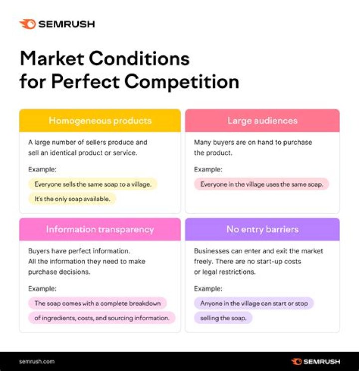 What are the conditions for a perfectly competitive market?