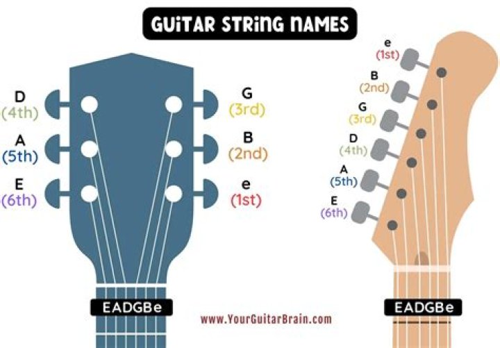 What are the different strings on a guitar?