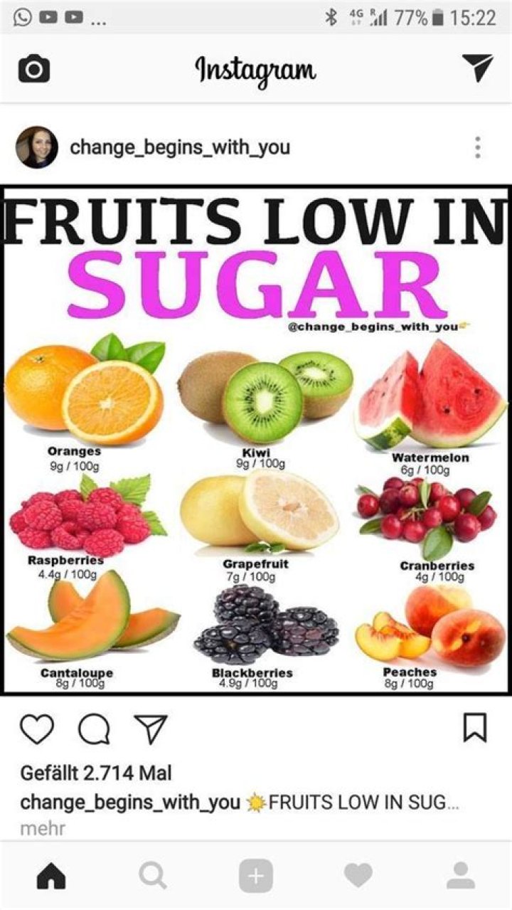What are the fruits less in sugar?
