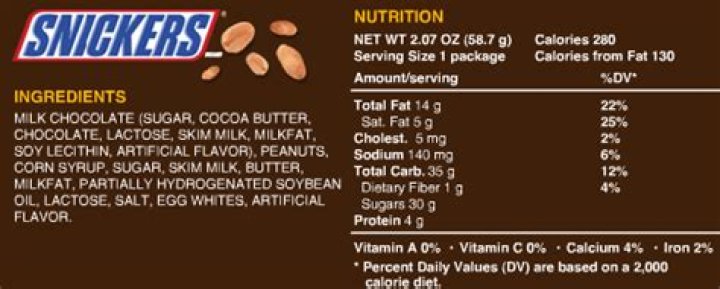 What are the ingredients in Snickers?