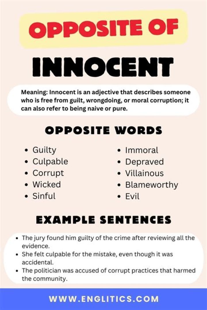 What are the opposite of innocent?