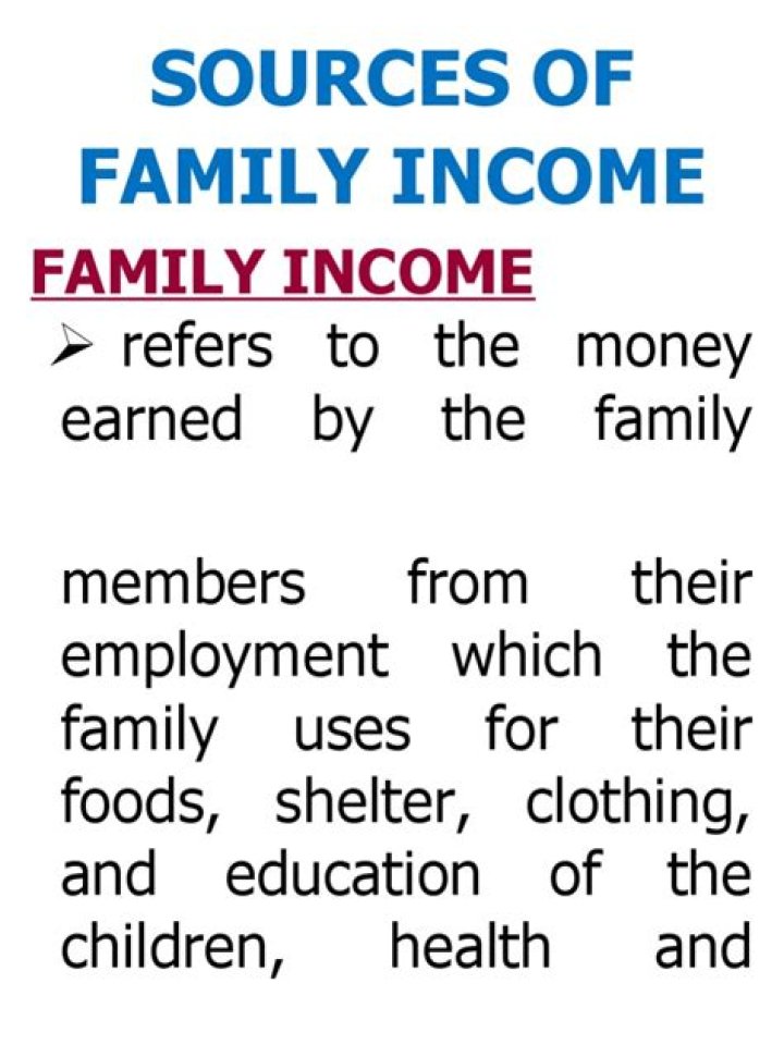 What are the possible sources of family income?