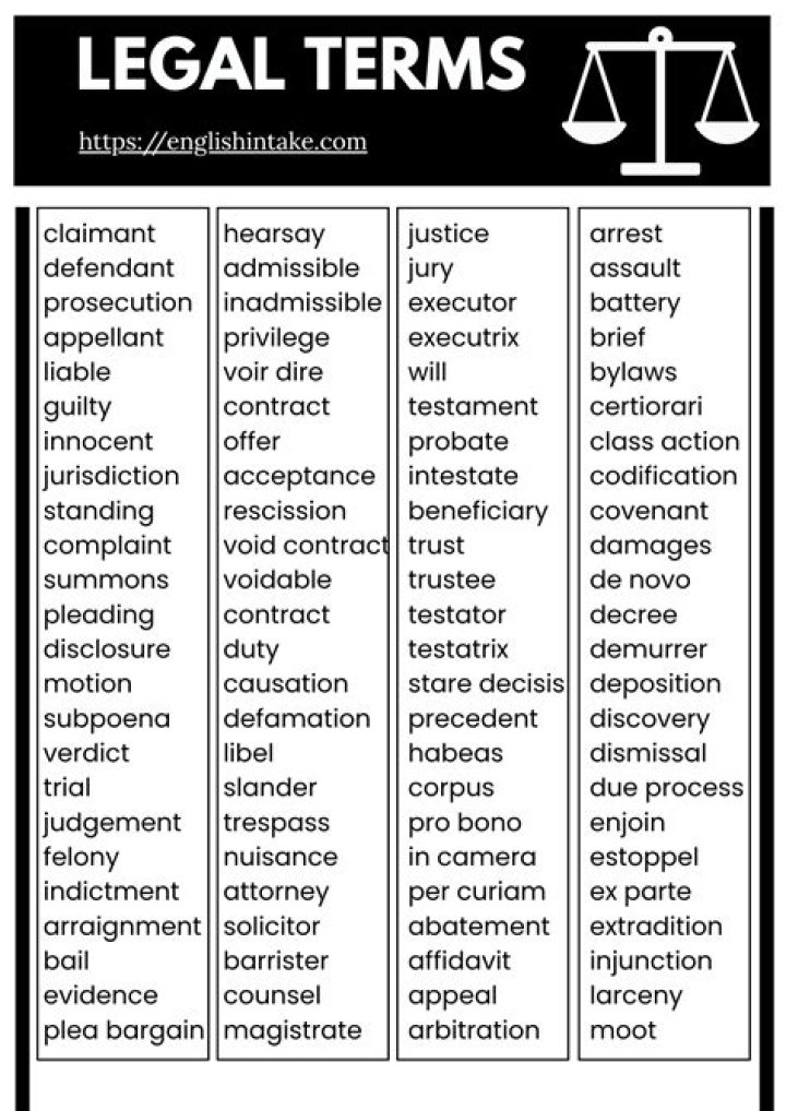 What are the terms used in court?
