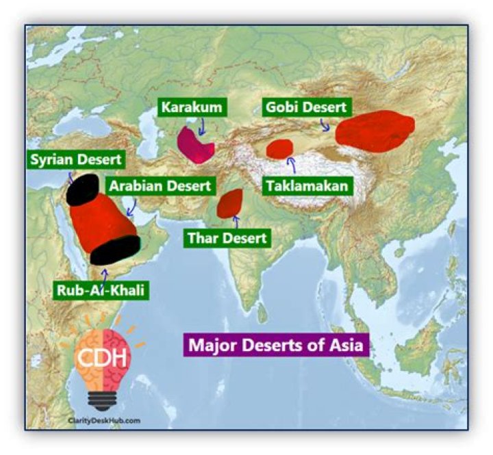 What are the two major deserts of Southwest Asia Middle East?