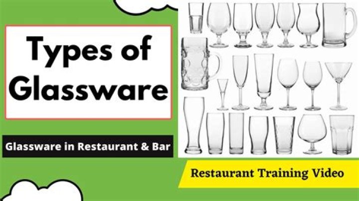 What are the types of glassware used in a bar?