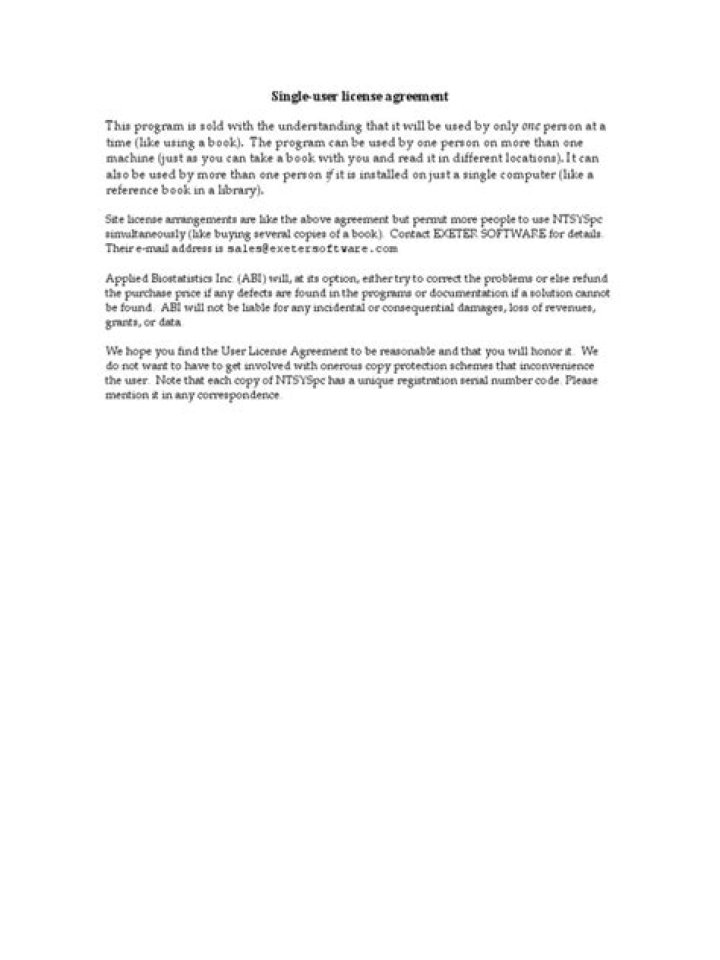 What are typical conditions in a single user license agreement?