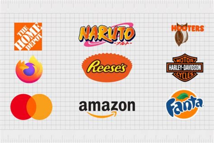 What brand has an orange logo?