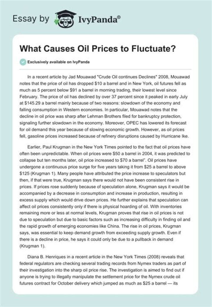 What causes oil prices to fluctuate?