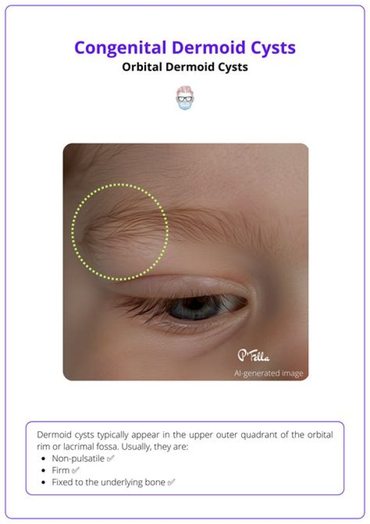 What causes orbital dermoid cysts?