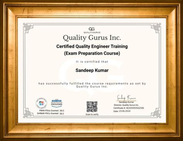 What certifications should a quality engineer have?
