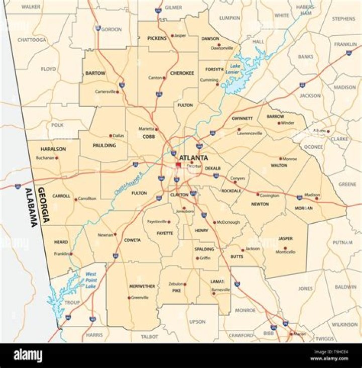 What cities are included in the Atlanta metro area?