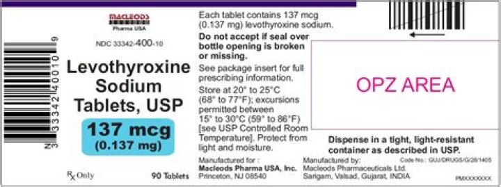 What color is levothyroxine 137 mcg?