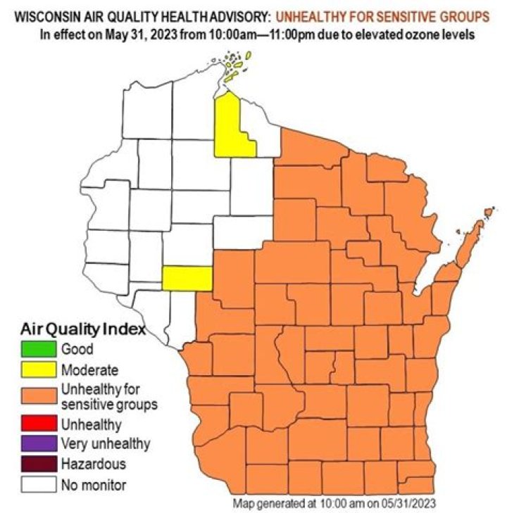 What counties in Wisconsin has emissions testing?