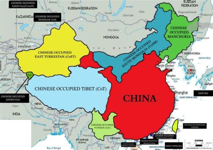 What countries border China on the north east?