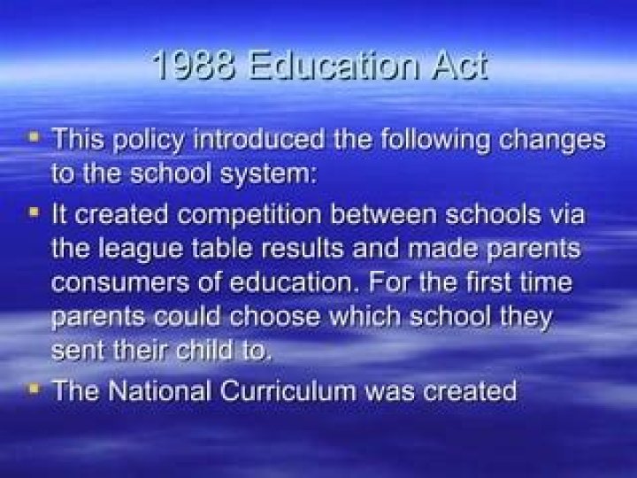 What did the 1988 education Act change?