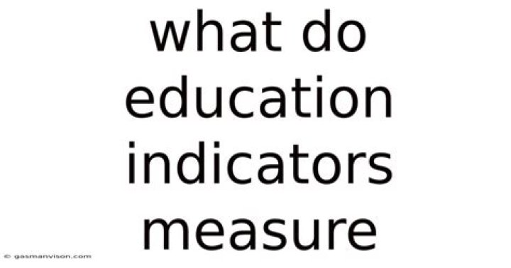 What do the indicators measure?