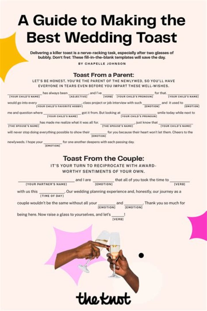 What do you say in a wedding toast?