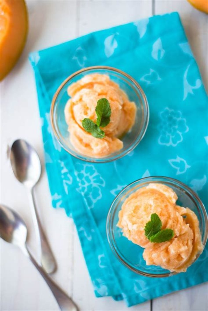 What do you sprinkle on cantaloupe?