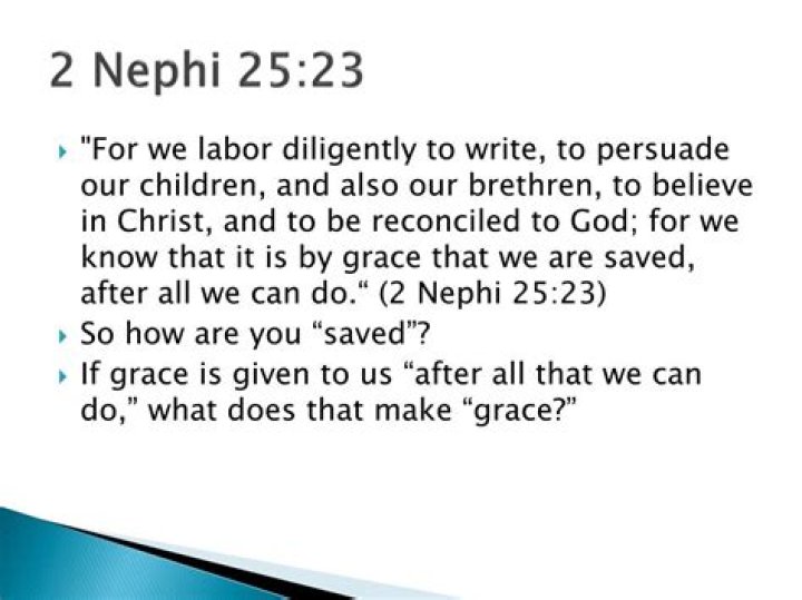 What does 2 Nephi 25 23 mean?