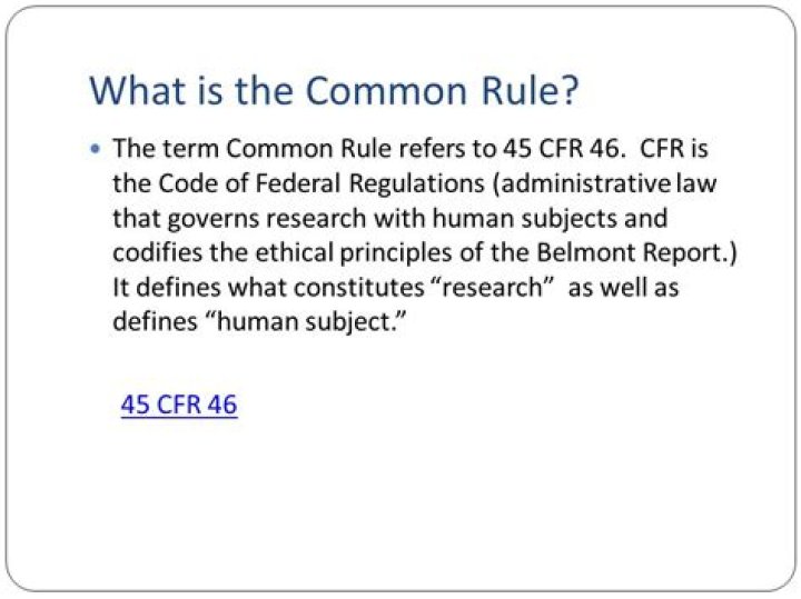 What does 45 CFR 46 mean?