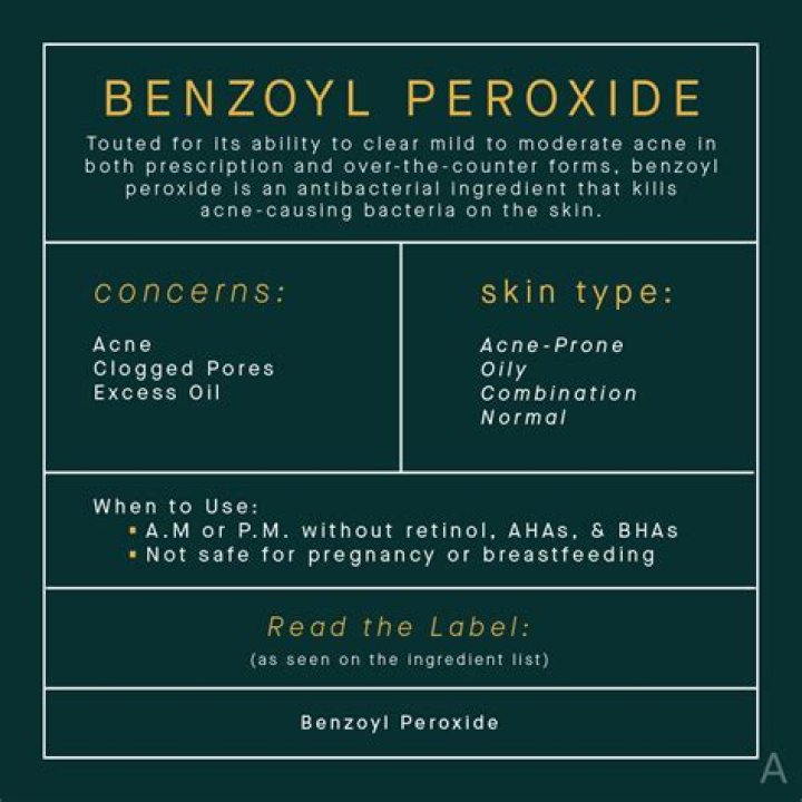 What does benzoyl peroxide do for skin?
