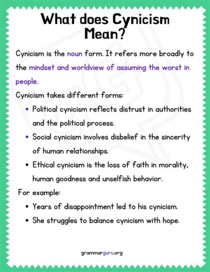 What does cynical mean in the Animal Farm?